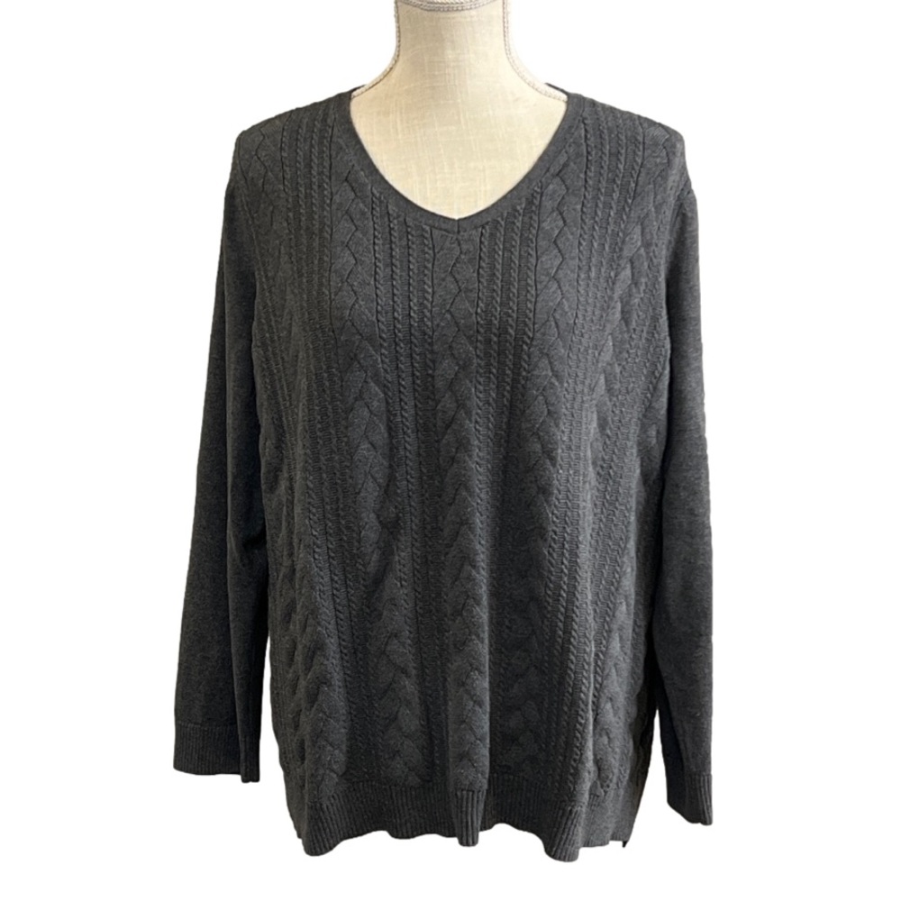 Talbots Gray V-Neck Sweater